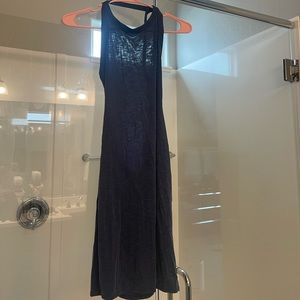 Navy Blue Open Back Dress